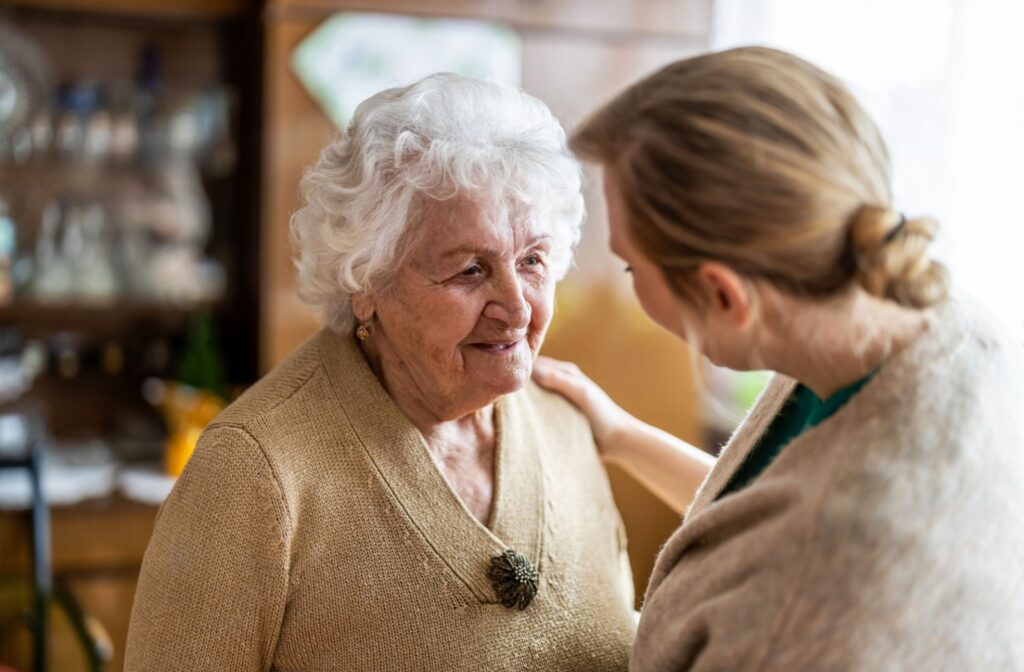 Adult child dealing with a mood swing and negativity from an elderly parent.